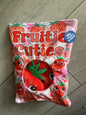 Fruity Hide and Seek Squeaky plush dog toy (Strawberry)