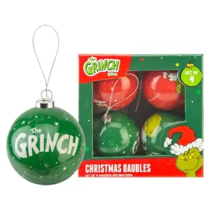 Grinch Baubles 75mm (Set of 4)