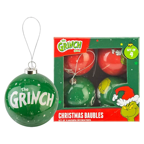 Grinch Baubles 75mm (Set of 4)