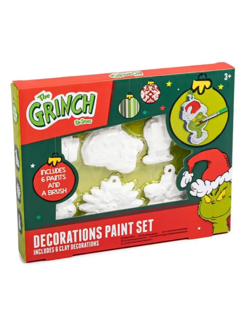 Grinch decorations paint set  (6 clay decorations)