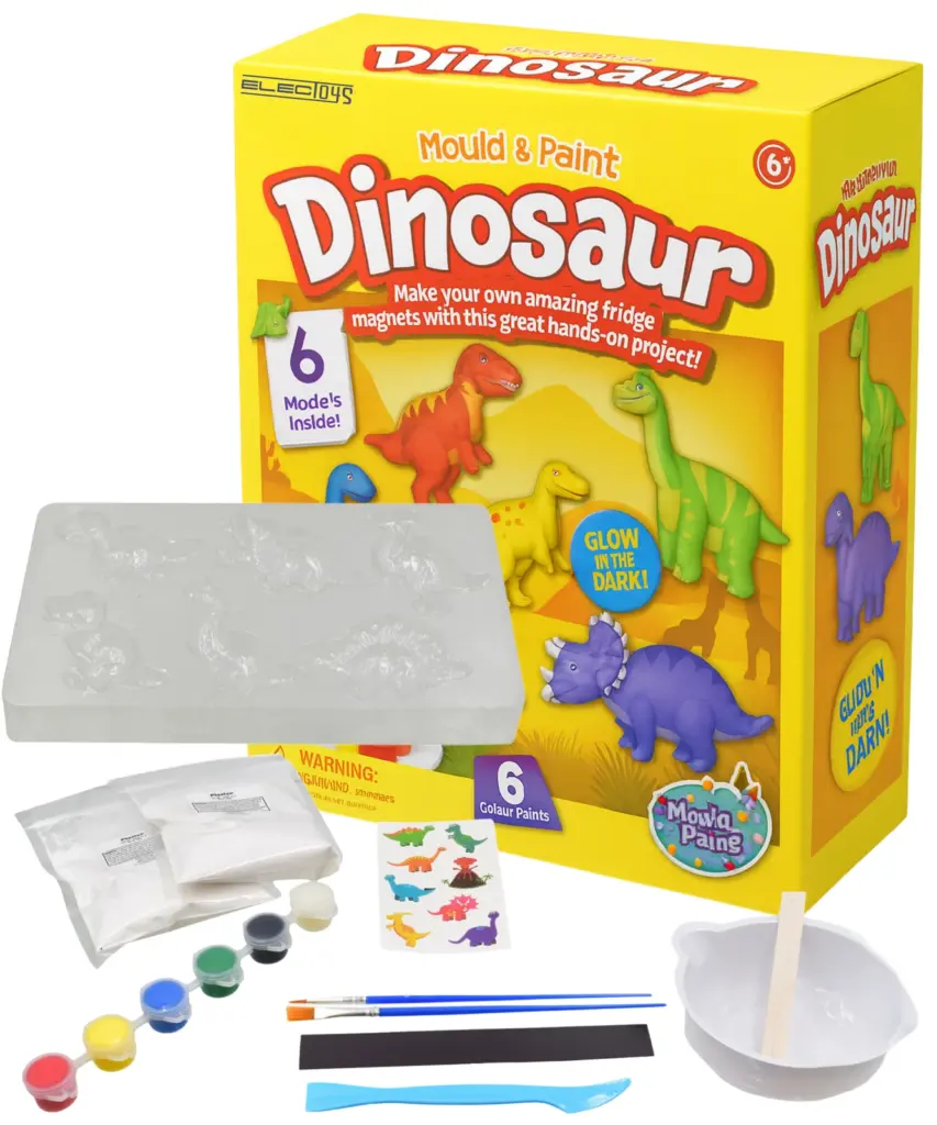 Glow in the Dark Mould & Paint Dinosaur fridge magnets