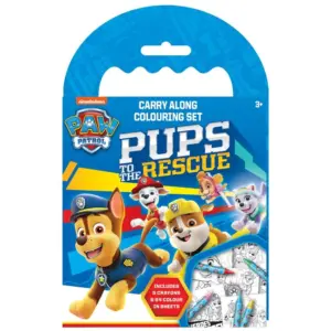 Paw Patrol pups to the rescue carry along colouring set