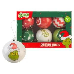 Grinch Christmas Baubles - set of 6