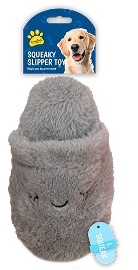 Squeaky slipper toy - Grey