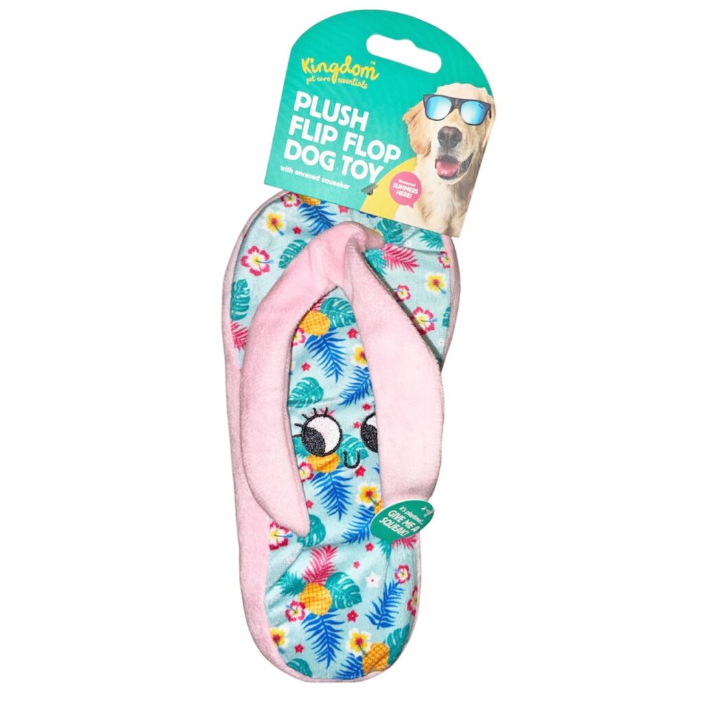 Plush flip flop dog toy (Pink)